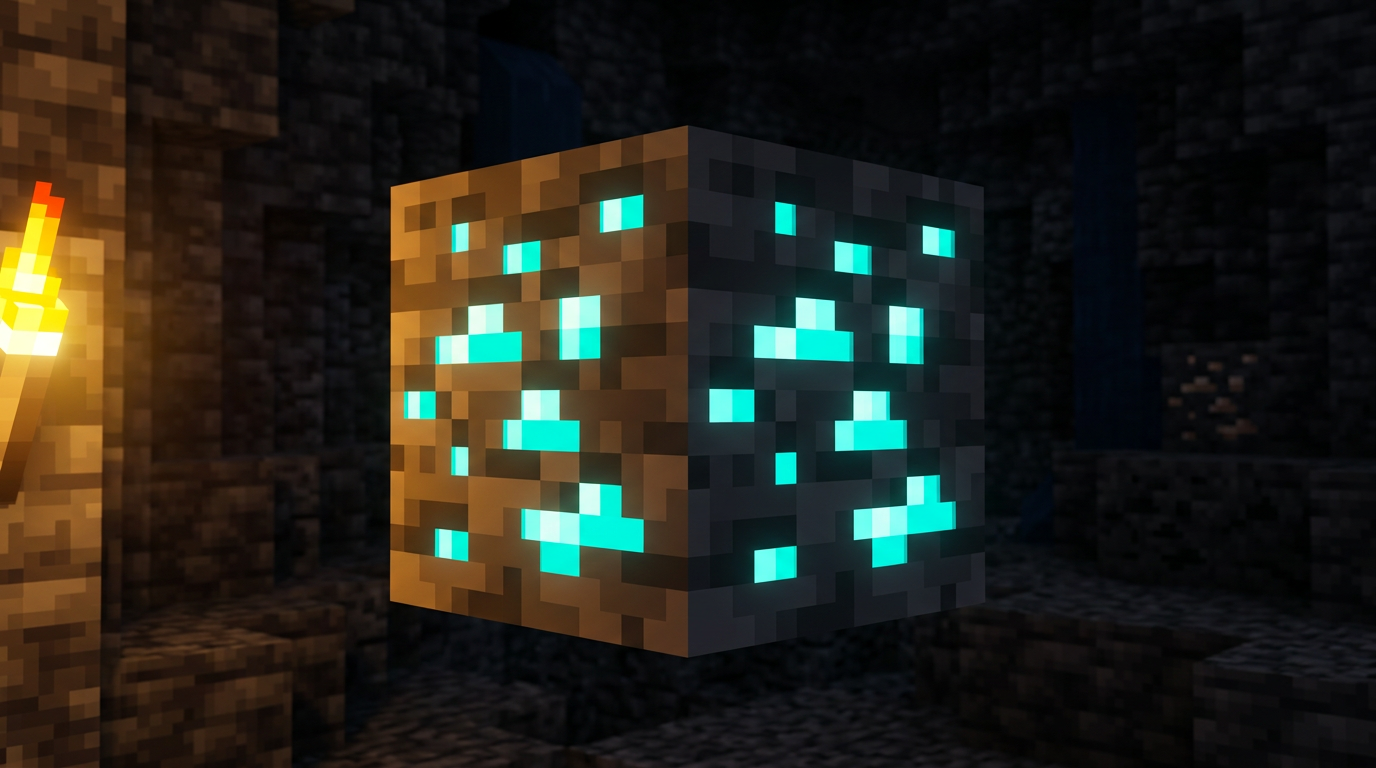 Educational chart showing diamond ore density peaking near Y minus fifty nine